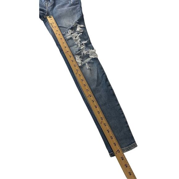 Free People We The Free Denim Distressed Ripped Skinny Button Fly Jeans Size 24 - Picture 7 of 16